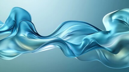 Serene Abstract Background with Flowing Teal Waves, Symbolizing Tranquility and Serenity. Ideal for Website Headers, App Designs, and Digital Art Projects.