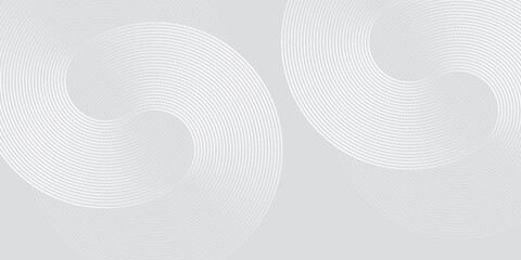 Fototapeta premium Vector white glowing geometric lines on gray background. Modern shiny blue circle lines background simple abstract