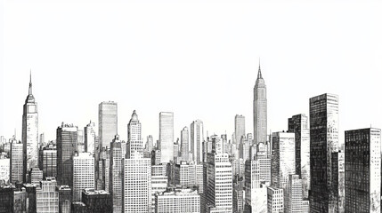 Building skyscraper vector city skyline and business officebuilding of commercial company and build architecture in in cityscape set illustration isolated on white background