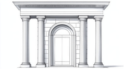 Obraz premium Arch design architecture construction frame classic, column structure gate door facade construction vector illustration.