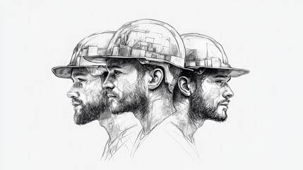 Home repair workers doing maintenance, industrial contractors work people set isolated on white vector illustration. Professional building and repairment service, handymen and repairmen in helmets.