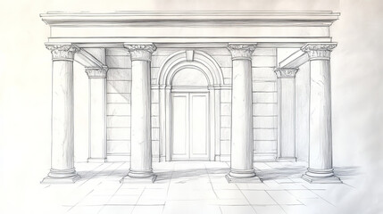 Obraz premium Arch design architecture construction frame classic, column structure gate door facade construction vector illustration.