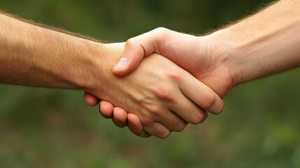 Business people handshake for partnership deal concept, vector illustration. Businessman work for flat success agreement. Idea partner design in office, teamwork professional contract.