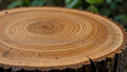 Close-Up Wooden Log with Concentric Rings