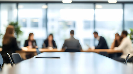 Blurred Business People Meeting in Conference Room