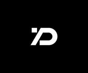 TD letter bold clean logo design