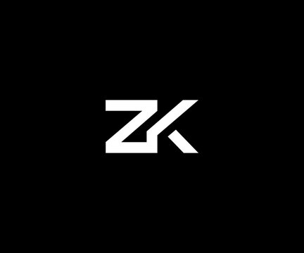 ZK letter modern clean logo design