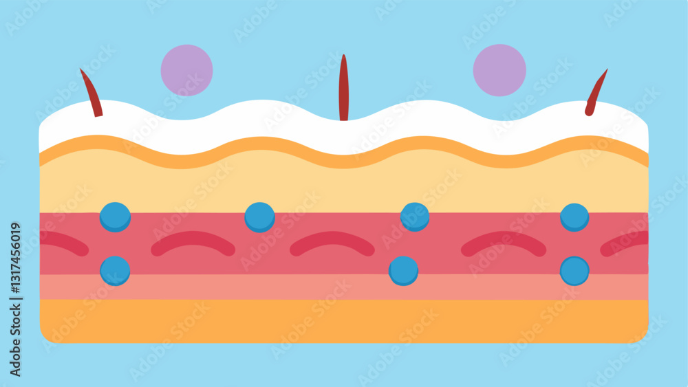 Poster skin barrier reinforcement a closeup view of skin layers showing how exosomes help to rebuild the sk