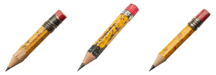 Isolated Pencils on Transparent Background for Creative Design Use