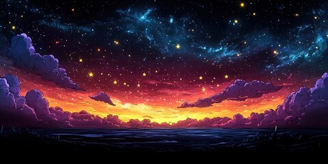 burning fire in the sky