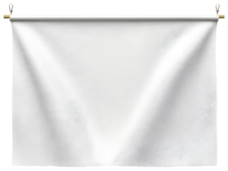 Blank Fabric Banner Signage Mockup with Hanging Grommets