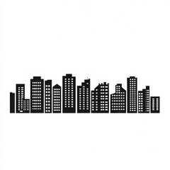 Cityscape Silhouette for Urban Skyline, Vector Art.