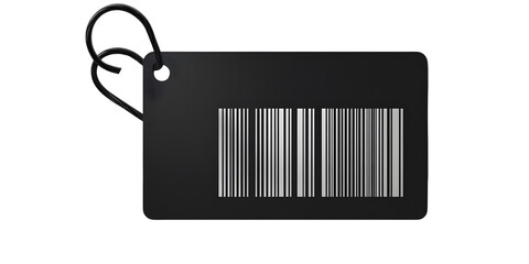 Black barcode, tag for products on white or transparent background, with clipping path