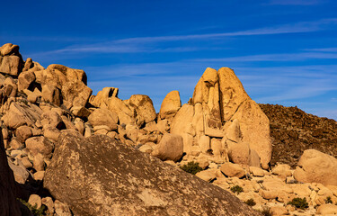 Joshua Tree National Park rocks. Landscape of Hidden valley rocks in Joshua Tree National Park