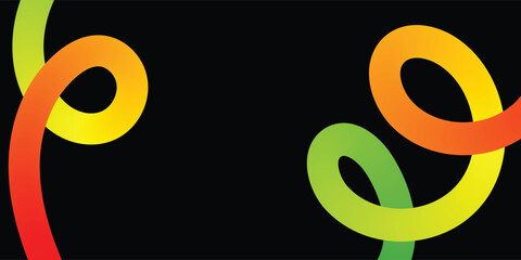  Vector Graphic with Wavy Lines in Rainbow Colors.