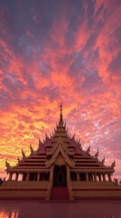 Fototapeta premium Sunrise over Thai Temple