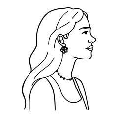 Side Profile of a Stylish Woman with Jewelry
