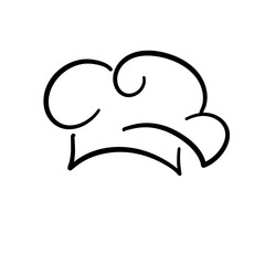 Chef Hat Line Art Drawing

