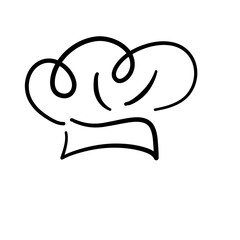 Chef Hat Line Art Drawing
