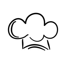 Chef Hat Line Art Drawing
