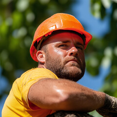 Construction Worker Resting in Sunlight