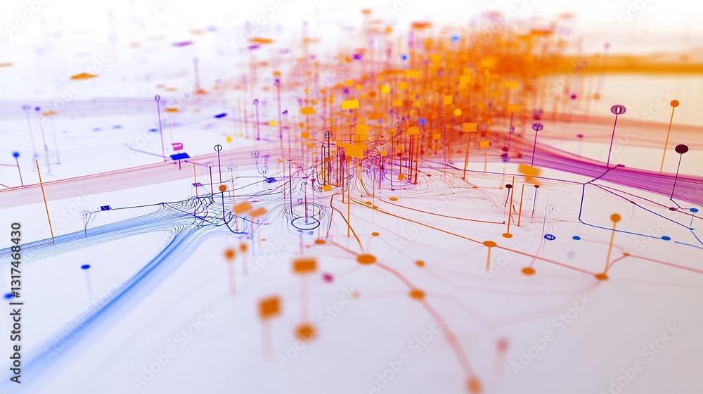 Poster Highresolution representation of business strategy frameworks abstract flow patterns strategic decisionmaking