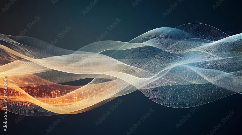 Poster Highresolution representation of contract featuring flowing layer symbolizing agreement trust