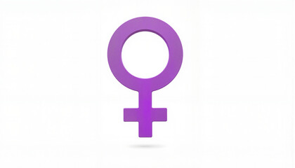 Purple female symbol on white background