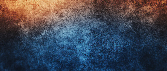 A textured abstract background blending deep blue and warm orange tones creating a rough yet visually striking artistic effect with a grunge-like appearance

