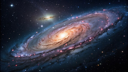 mesmerizing view of galaxy with spiral arms and bright stars