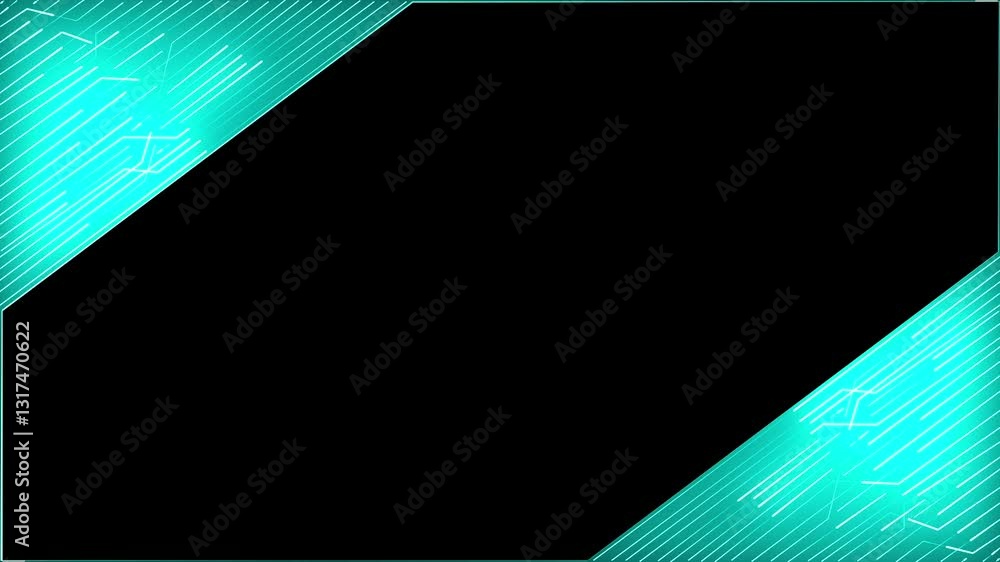 Poster abstract neon lights animated on black background seamless loop animation neon light line technology