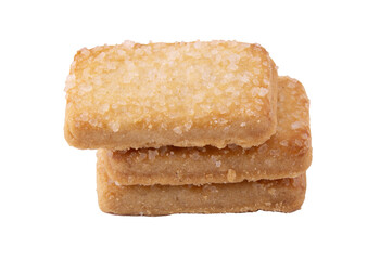 stacked sugar cookies isolated on white background