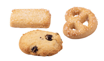 assorted cookies isolated on white background