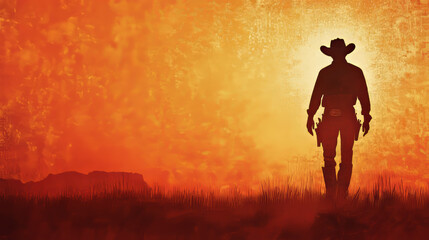 Wild west invite party template vector illustration. Vintage western poster and cowboy party flyer or invitation templates. For birthday or costume party