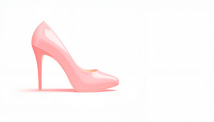 Naklejka premium Pink high heel shoe on white background