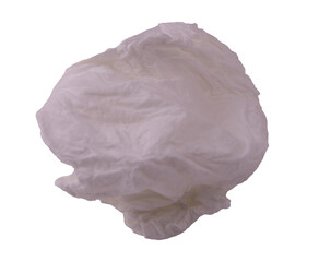crumpled white tissue isolated on white background