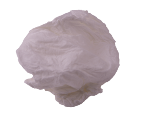 crumpled white tissue isolated on white background