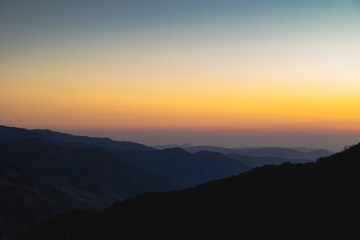 sunrise sunset in the mountains