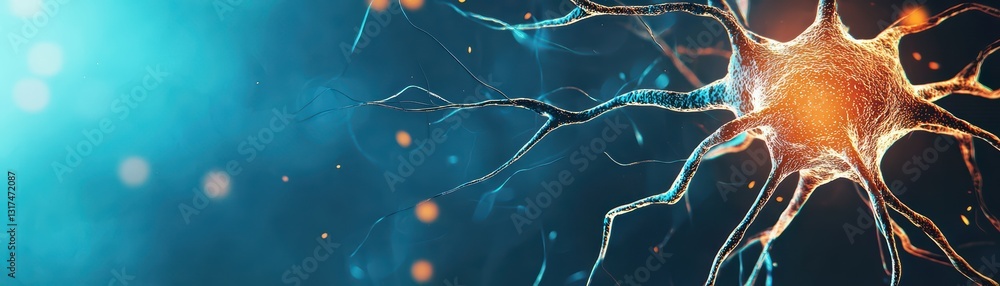 Aufkleber abstract visualization of human neurons firing in a dynamic digital environment