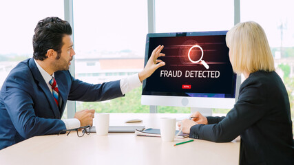 Cyber security software show alert of cyber attack for protection snugly. Danger from virus, phishing and cyber fraud.