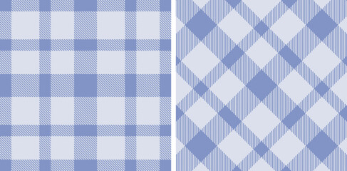 Pastel Seamless Tartan in Dusty Faded Blue tones Fabric Design