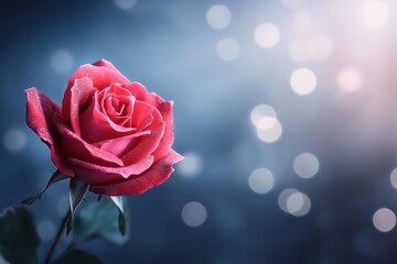 Close-Up of an Enchanted Glowing Rose with Soft Lighting and Mystical Bokeh Effect