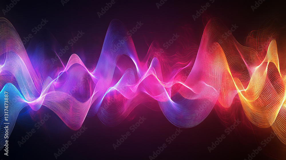 Poster vector digital music equalizer audio waves design template audio signal visualization signal illustr