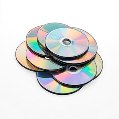 CDs DVDs Optical Discs Data Storage on white background