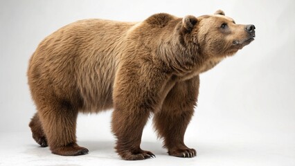 Obraz premium brown bear in full view on white studio background