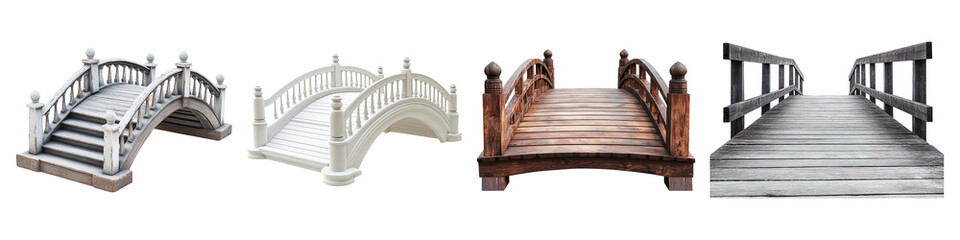 Obraz premium Collection of bridges isolated on transparent background