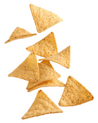 tortilla chips falling isolated