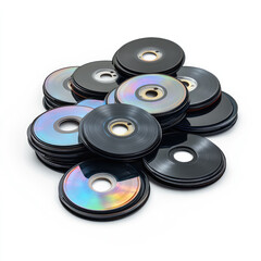 Black CDDVD Discs Craft Supplies on white background