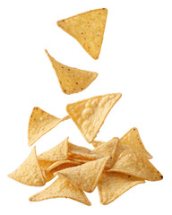 tortilla chips falling isolated