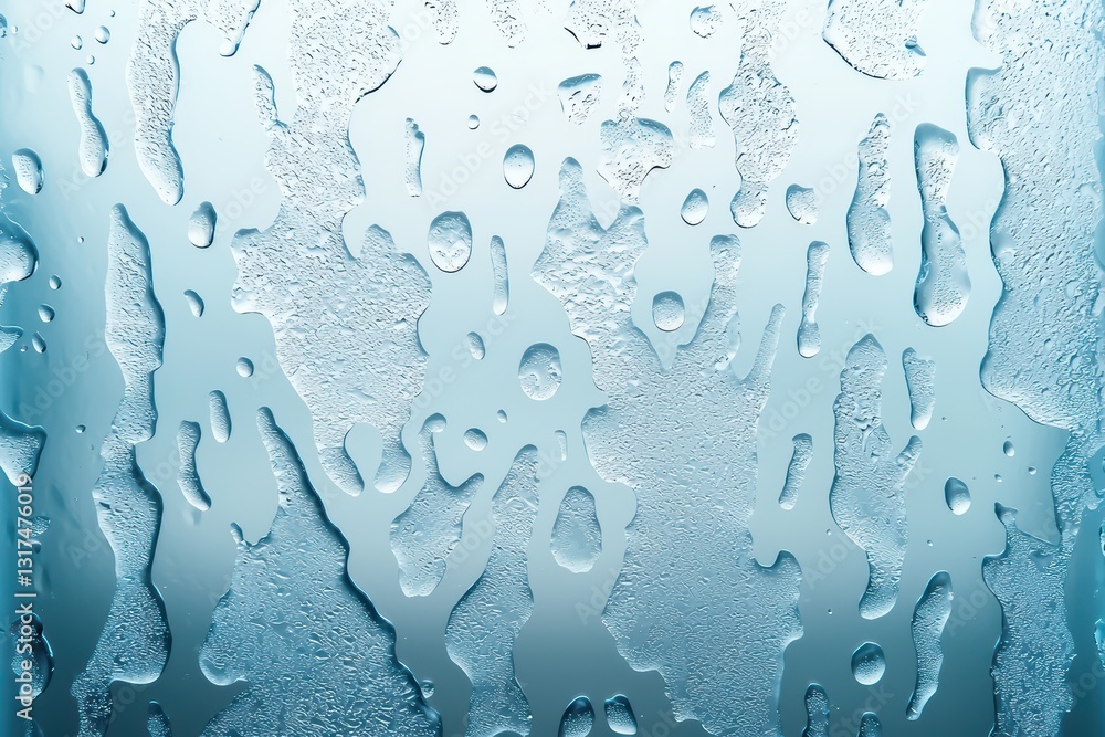 Poster frosted glass texture with water droplets creating a cold atmospheric effect